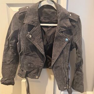 Blank NYC Charcoal Suede Moto Jacket